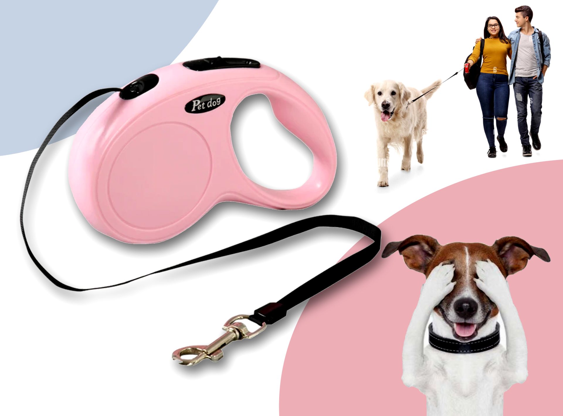 CORREA CON CUERDA RETRÁCTIL, TRACCIÓN AUTOMÁTICA AJUSTABLE, PARA MASCOTAS MEDIANAS Y GRANDES TAMAÑO DE LARGO 5 Mts. - Imagen 4