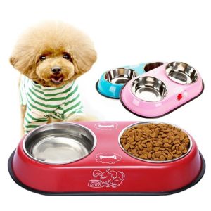 PLATO DOBLE DE ALUMINIO PARA MASCOTAS