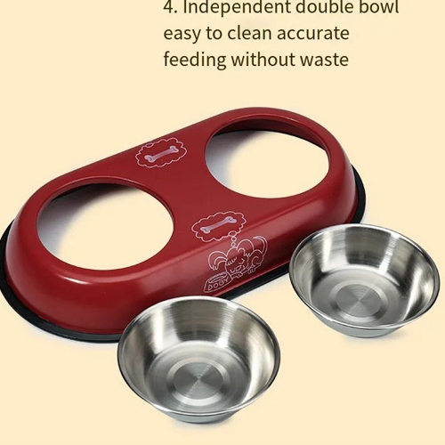 PLATO DOBLE DE ALUMINIO PARA MASCOTAS - Imagen 3