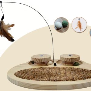 TABLERO RASCADOR CON JUEGOS INTERACTIVOS EN FORMA DE RANA PARA GATOS