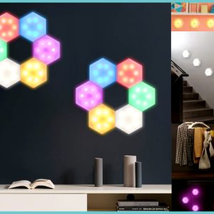LUCES LED DE COLORES HEXAGONAL 6 MÓDULOS TOUCH + CONTROL
