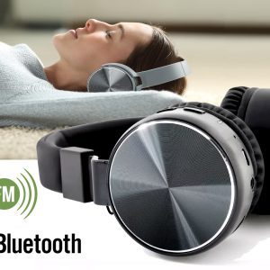 AUDIFONOS CINTILLO METALICO FM, MP3, INALÁMBRICO BLUETOOTH, RECARGABLE.