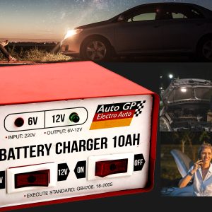 CARGADOR DE BATERÍA MOTOS / AUTOS MARCA AUTO GP 220V 6V/12V 10 AMP