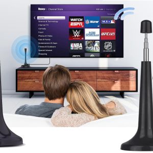 ANTENA DE TV HD DIGITAL PARA PROGRAMACION NACIONAL DISEÑO MINI CON IMAN Y CABLE DE 2 MTS