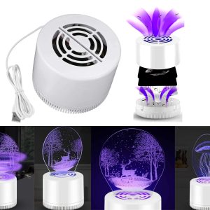 LAMPARA 3D LUZ LED ULTRAVIOLETA, ATRAPA Y MATA INSECTOS MOSQUITOS ZANCUDOS
