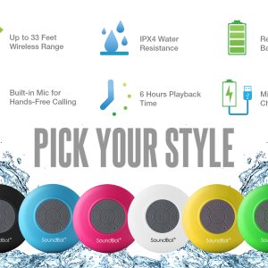 ALTAVOZ BLUETOOTH INALÁMBRICO RESISTENTE AL AGUA, VENTOSA GRANDE, SONIDO ESTÉREO PARA DEPORTES AL AIRE LIBRE