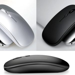 MOUSE INALÁMBRICO FORMA ERGONÓMICA BLUETOOTH RECARGABLE PLANO CON DISEÑO FULL LACADO