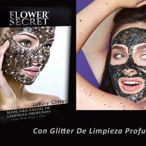 MASCARA FACIAL GLITTER DE LIMPIEZA PROFUNDA FLOWER SECRET