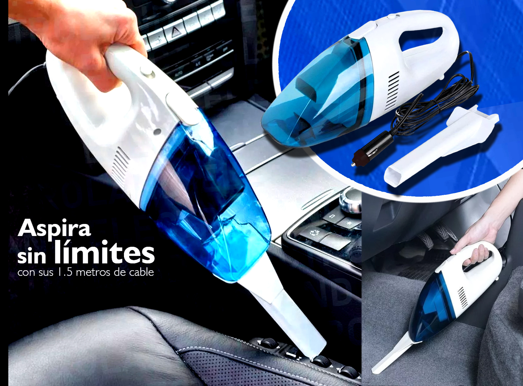 ASPIRADORA PARA AUTO PORTÁTIL DE MANO 12V. ALTA POTENCIA MAX