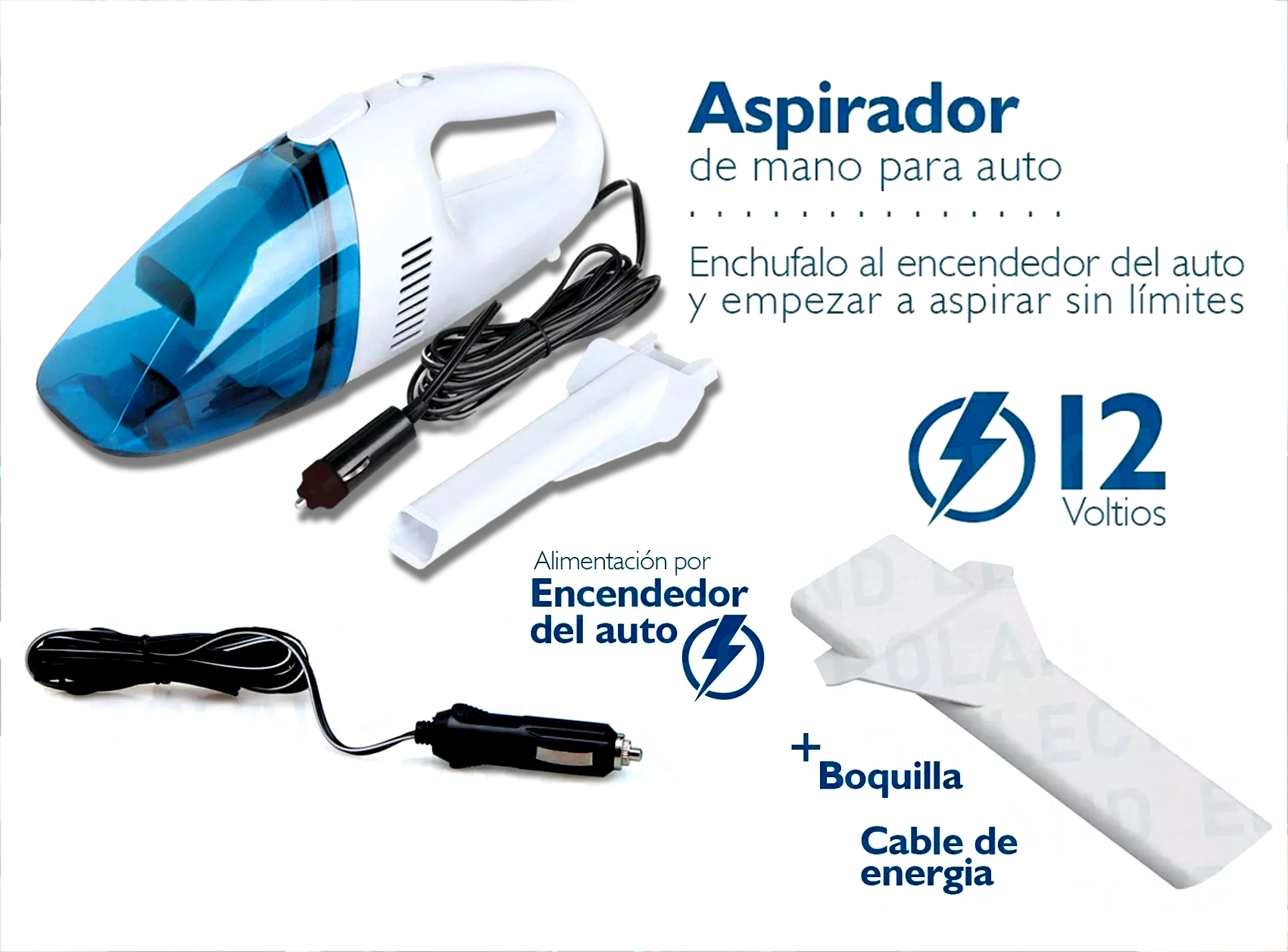 ASPIRADORA PARA AUTO PORTÁTIL DE MANO 12V. ALTA POTENCIA MAX - Imagen 4