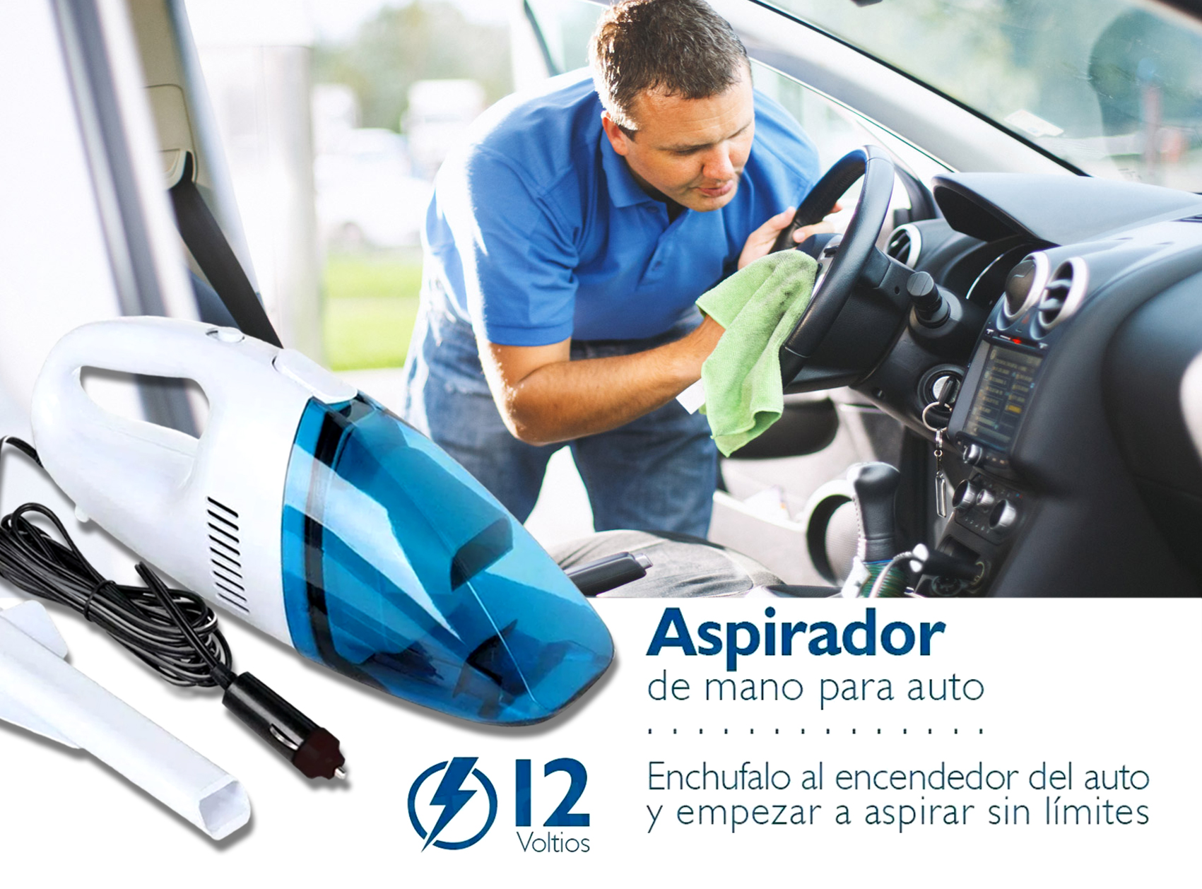 ASPIRADORA PARA AUTO PORTÁTIL DE MANO 12V. ALTA POTENCIA MAX - Imagen 2