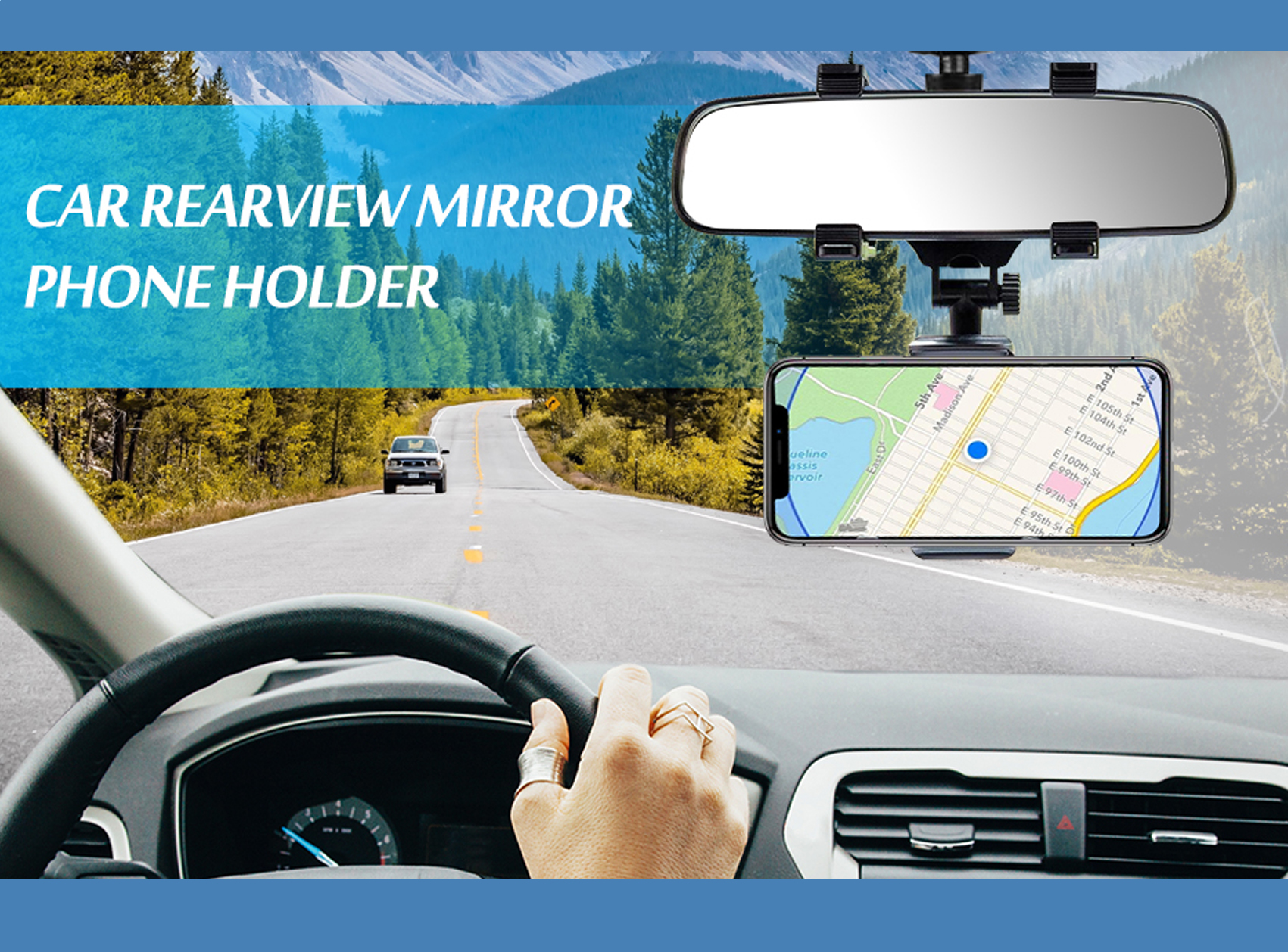 SOPORTE CELULAR ESPEJO RETROVISOR ROTATORIO 360° - Imagen 3